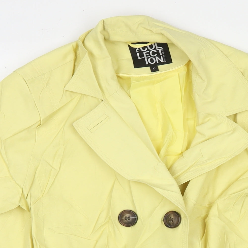 Womens UK Size 12 Debenhams Yellow Trench Coat