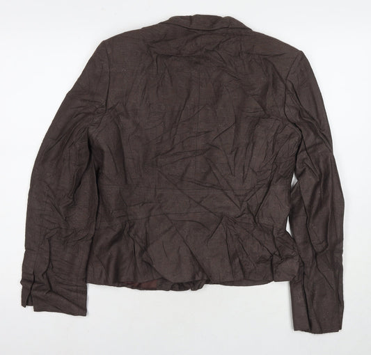 Principles Womens Brown Jacket Blazer Size 14 Button