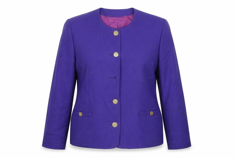 Brookside Womens Purple Jacket Blazer Size 16 Button