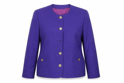 Brookside Womens Purple Jacket Blazer Size 16 Button