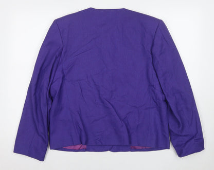 Brookside Womens Purple Jacket Blazer Size 16 Button