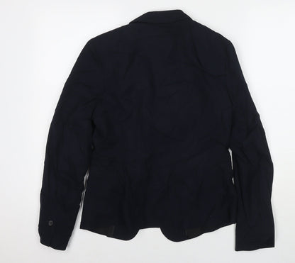 H&M Womens Blue Jacket Blazer Size 10 Button