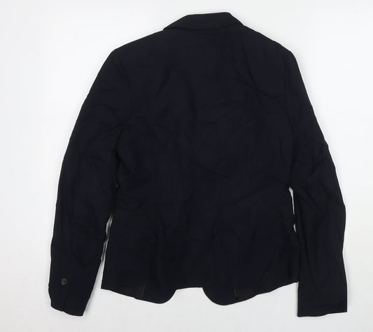 H&M Womens Blue Jacket Blazer Size 10 Button