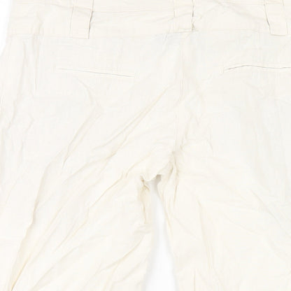 New Look Womens Ivory Viscose Capri Trousers Size 14 L20 in Regular Zip