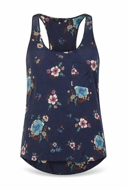Womens UK Size 10 River Island Blue Basic Tank