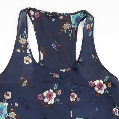 Womens UK Size 10 River Island Blue Basic Tank