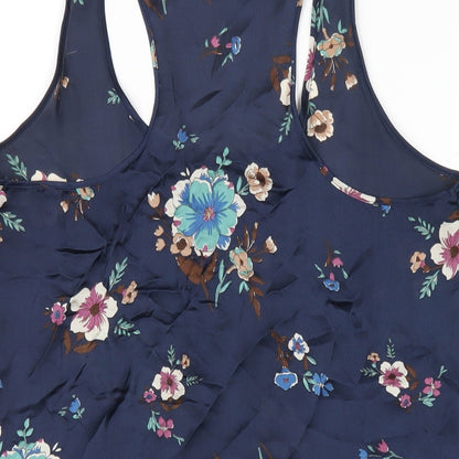 Womens UK Size 10 River Island Blue Basic Tank