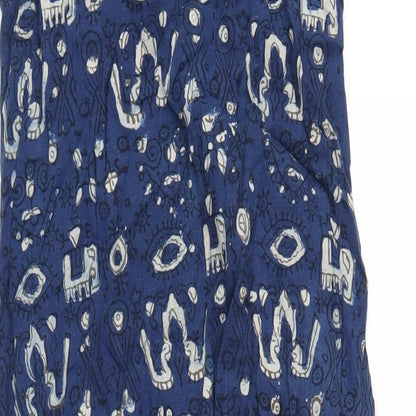 Chim Womens Blue Geometric Cotton Tank Dress Size S Scoop Neck Pullover