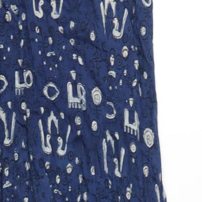 Chim Womens Blue Geometric Cotton Tank Dress Size S Scoop Neck Pullover