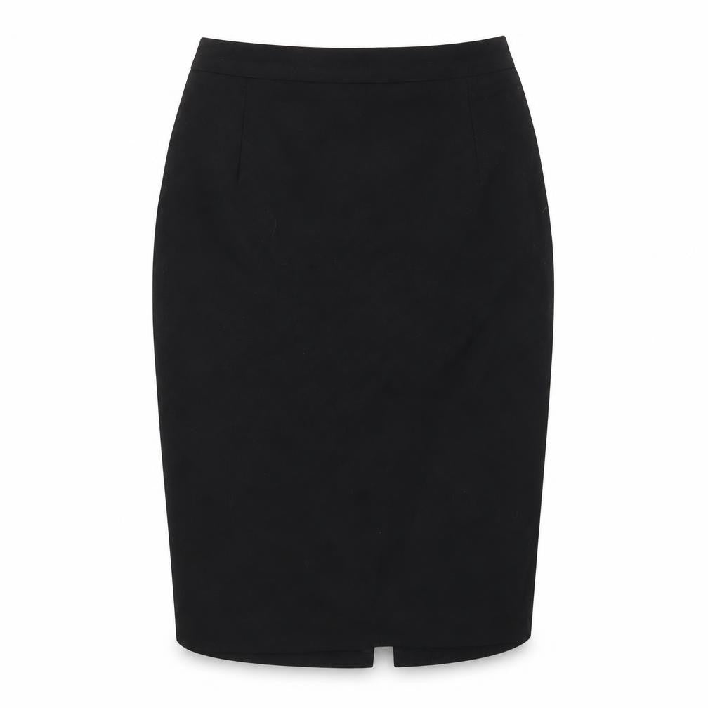 Marks & Spencer Womens Black Polyester Straight & Pencil Skirt Size 10 Zip
