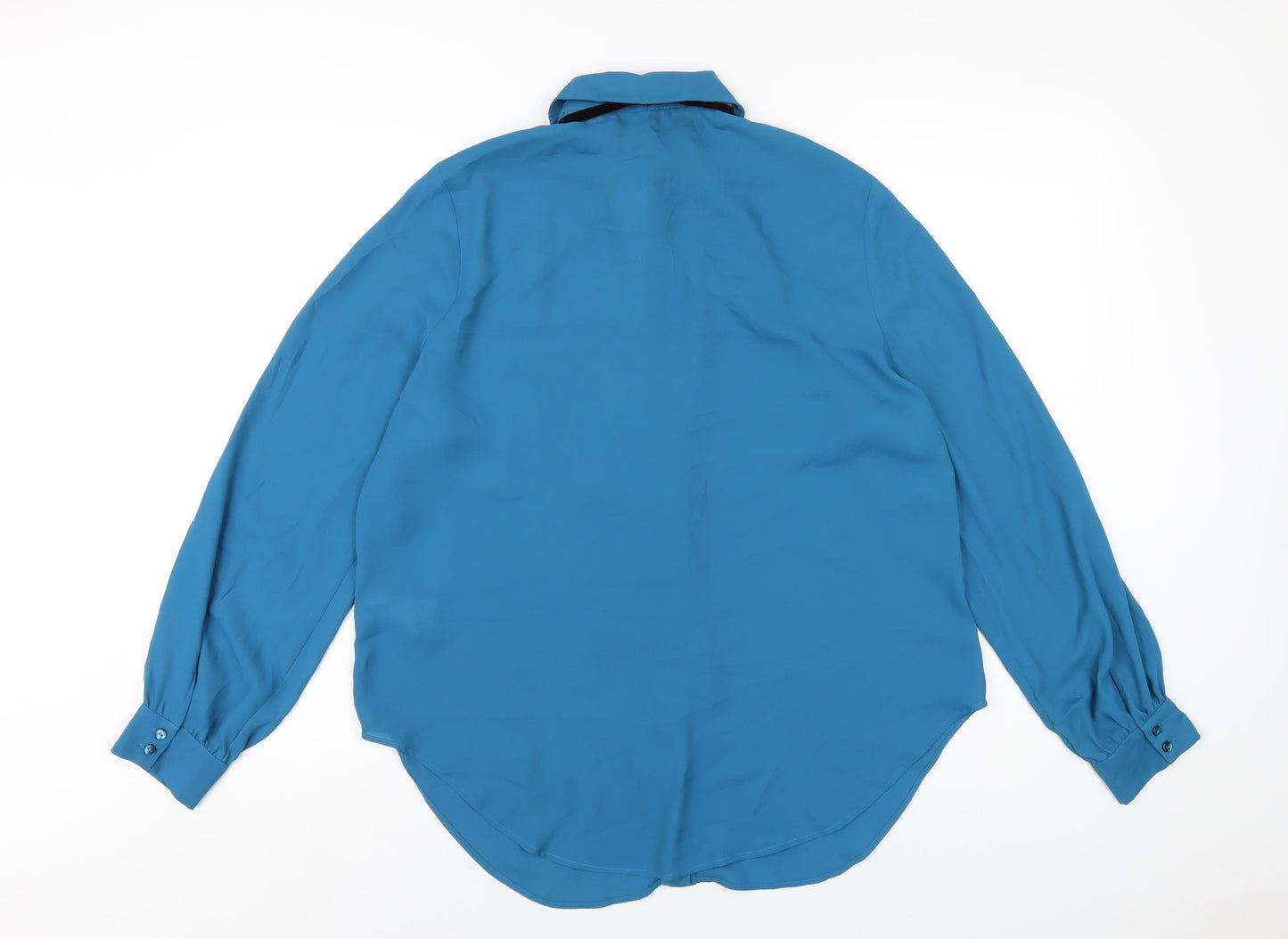 Womens UK Size 16 Marks and Spencer Blue Basic Button-Up