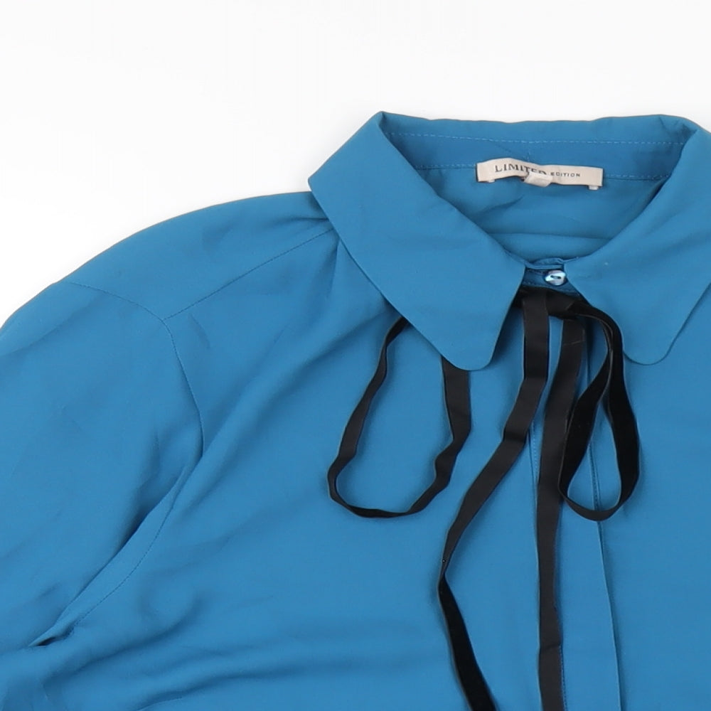 Womens UK Size 16 Marks and Spencer Blue Basic Button-Up