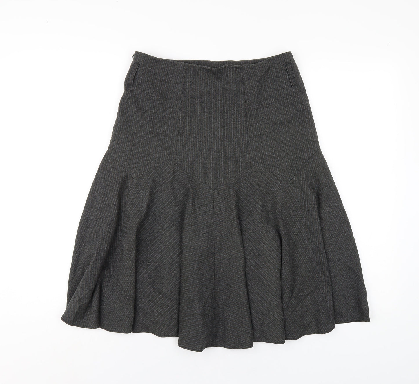 Marks and Spencer Womens Grey Polyester A-Line Skirt Size 8 Zip