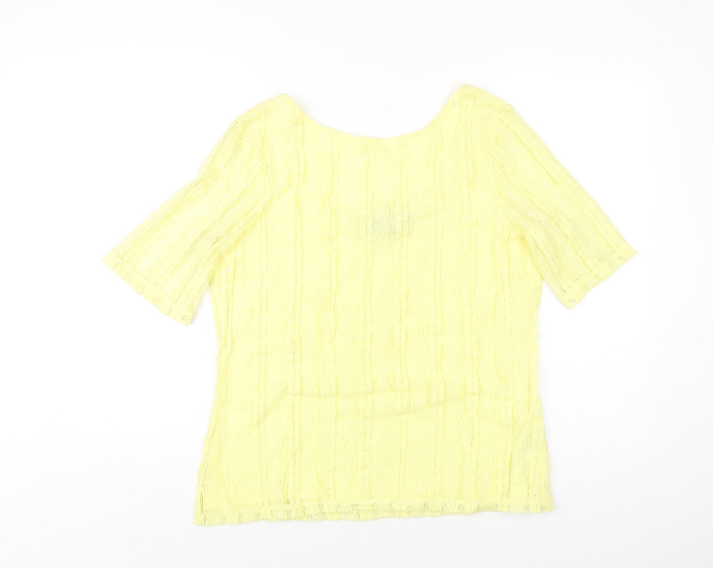 Womens UK Size 16 Dorothy Perkins Yellow Basic T-Shirt