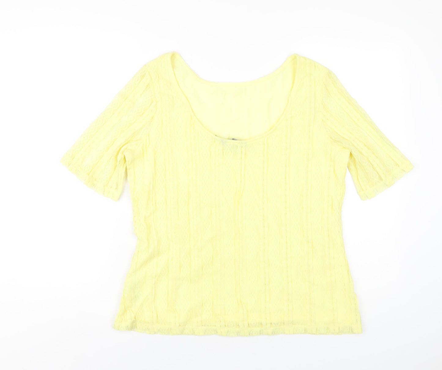 Womens UK Size 16 Dorothy Perkins Yellow Basic T-Shirt