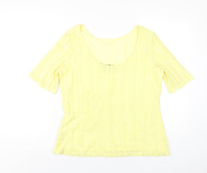Womens UK Size 16 Dorothy Perkins Yellow Basic T-Shirt