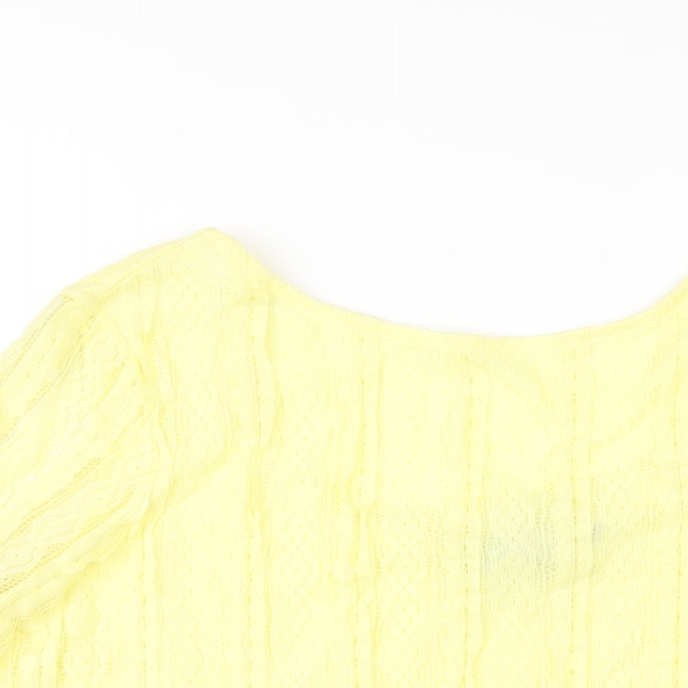 Womens UK Size 16 Dorothy Perkins Yellow Basic T-Shirt