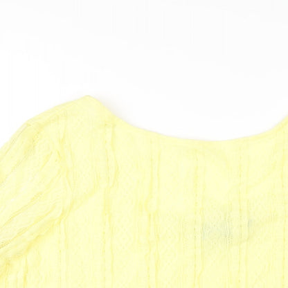 Womens UK Size 16 Dorothy Perkins Yellow Basic T-Shirt