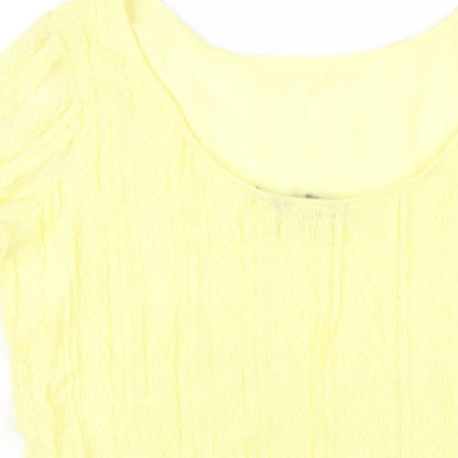 Womens UK Size 16 Dorothy Perkins Yellow Basic T-Shirt