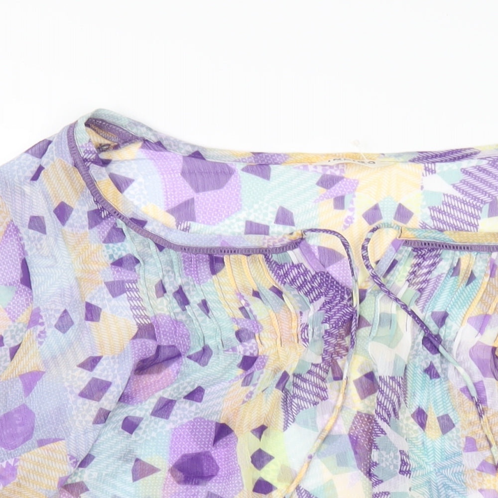 Womens UK Size 18 Indigo Multicoloured Basic Blouse