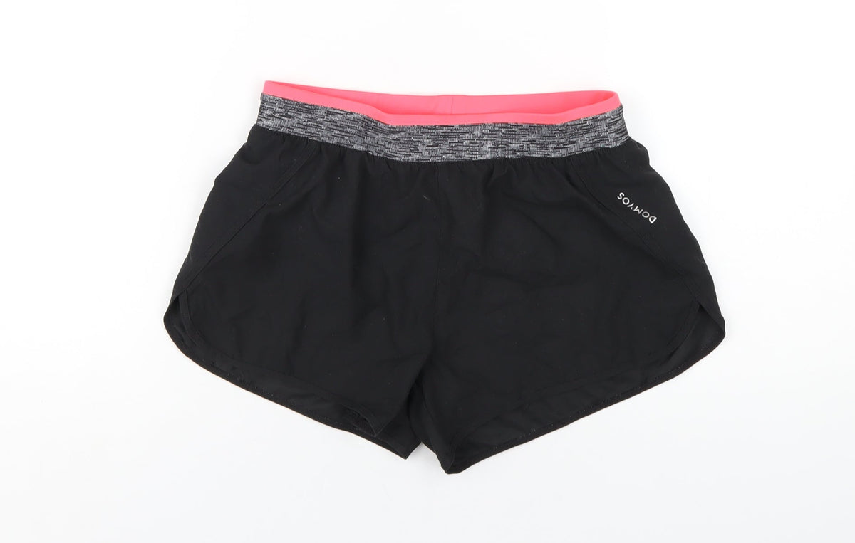 Domyos Womens Black Polyester Athletic Shorts Size XS Regular