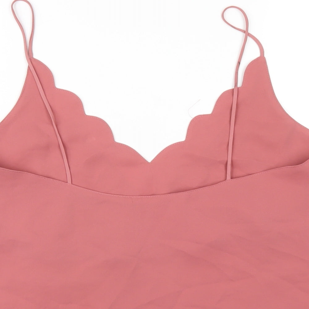 Womens UK Size 12 Topshop Pink Camisole T-Shirt
