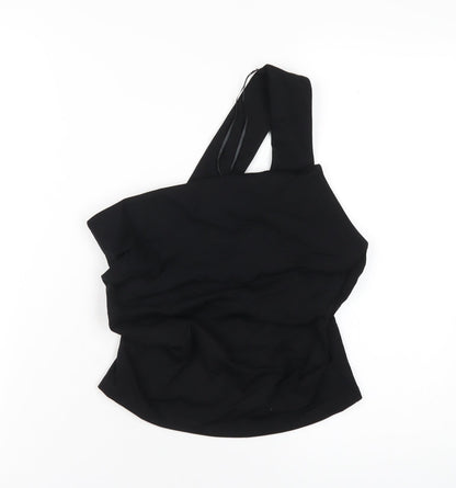 Womens UK Size M Zara Black Basic T-Shirt