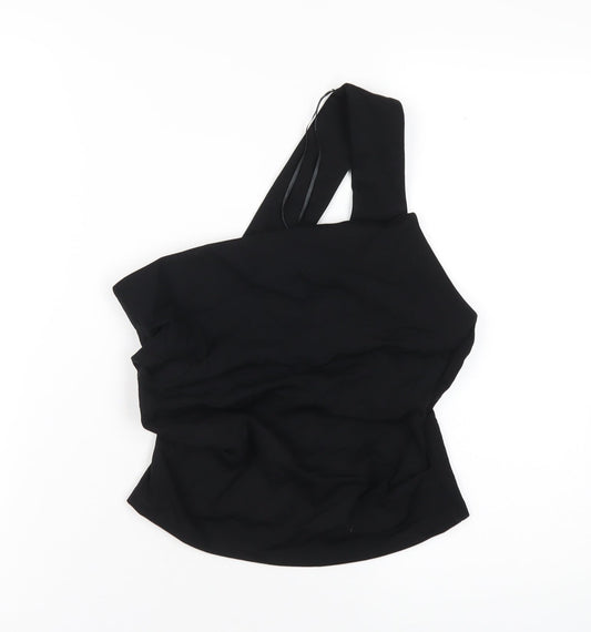 Womens UK Size M Zara Black Basic T-Shirt