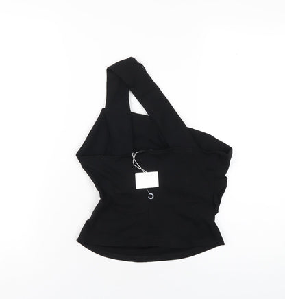 Womens UK Size M Zara Black Basic T-Shirt