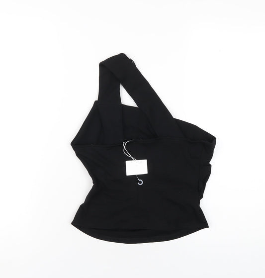 Womens UK Size M Zara Black Basic T-Shirt
