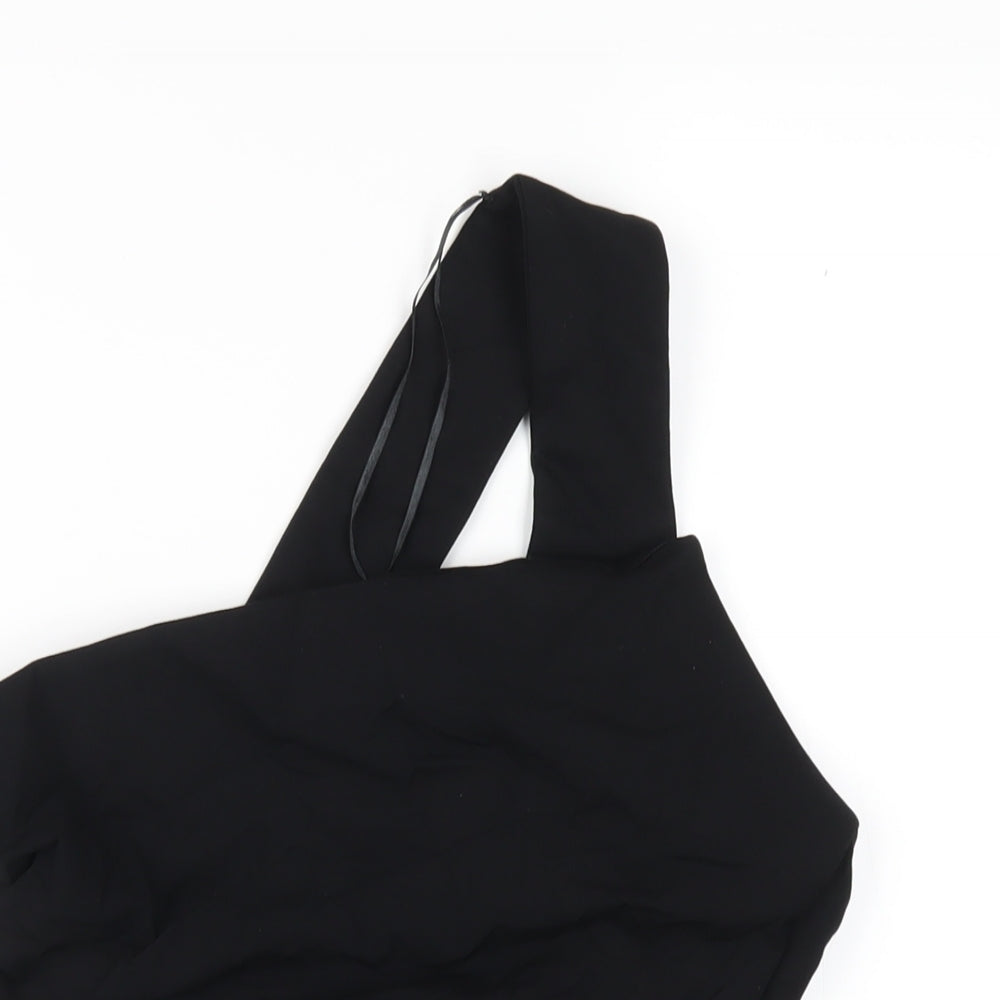 Womens UK Size M Zara Black Basic T-Shirt