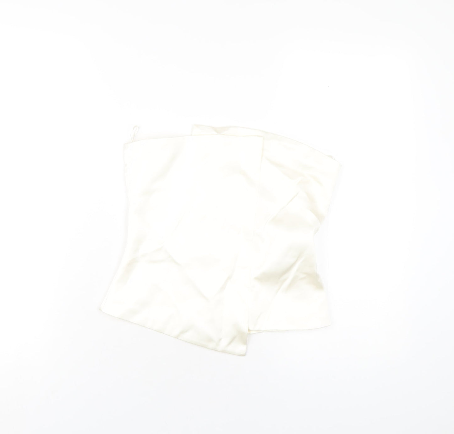 Womens UK Size S Zara Ivory Basic T-Shirt
