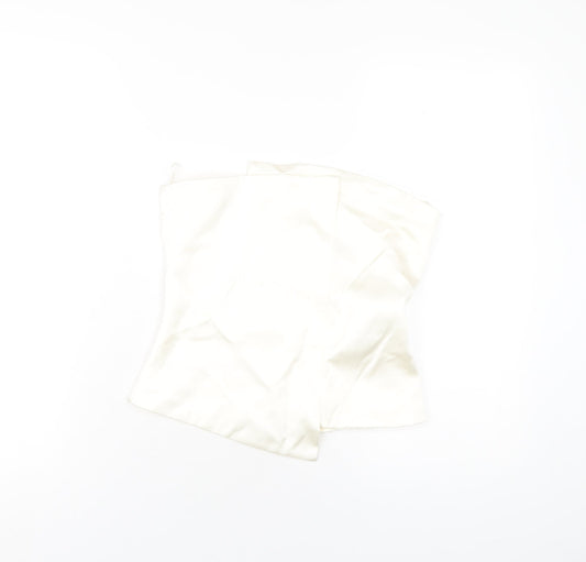 Womens UK Size S Zara Ivory Basic T-Shirt