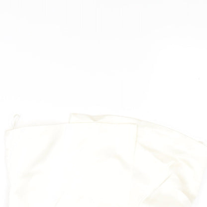 Womens UK Size S Zara Ivory Basic T-Shirt