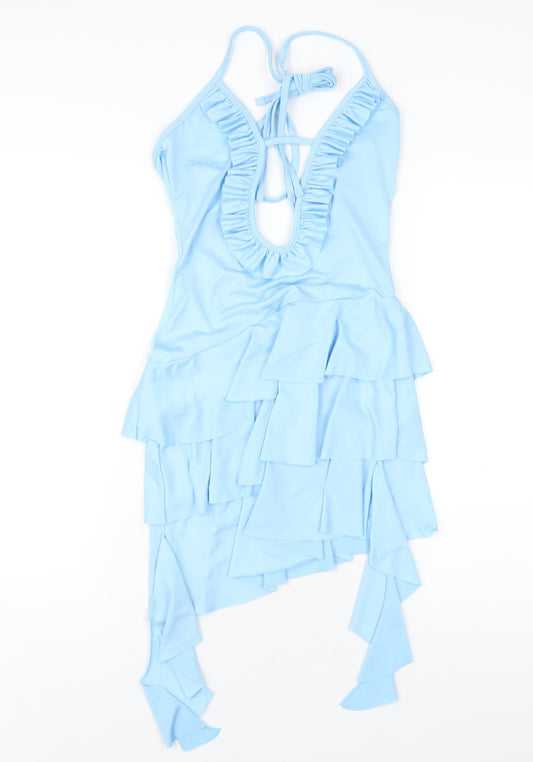 As You Womens Blue Polyester Bodycon Size 10 V-Neck Pullover