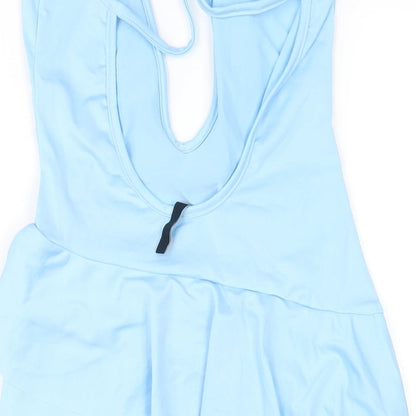 As You Womens Blue Polyester Bodycon Size 10 V-Neck Pullover