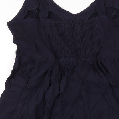 New Look Womens Blue Viscose A-Line Size 16 V-Neck Pullover