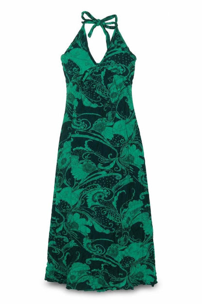Red Herring Womens Green Geometric Viscose A-Line Size 8 Halter Pullover