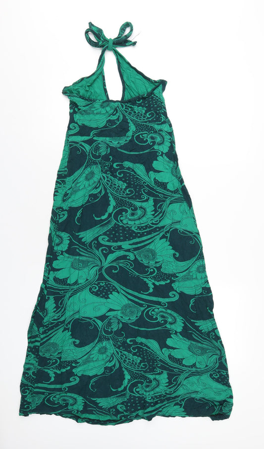 Red Herring Womens Green Geometric Viscose A-Line Size 8 Halter Pullover