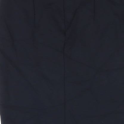 Marks and Spencer Womens Blue Viscose Trumpet Skirt Size 12 Zip