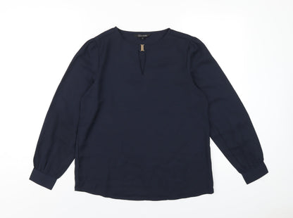 Womens UK Size S Annabelle Blue Basic T-Shirt