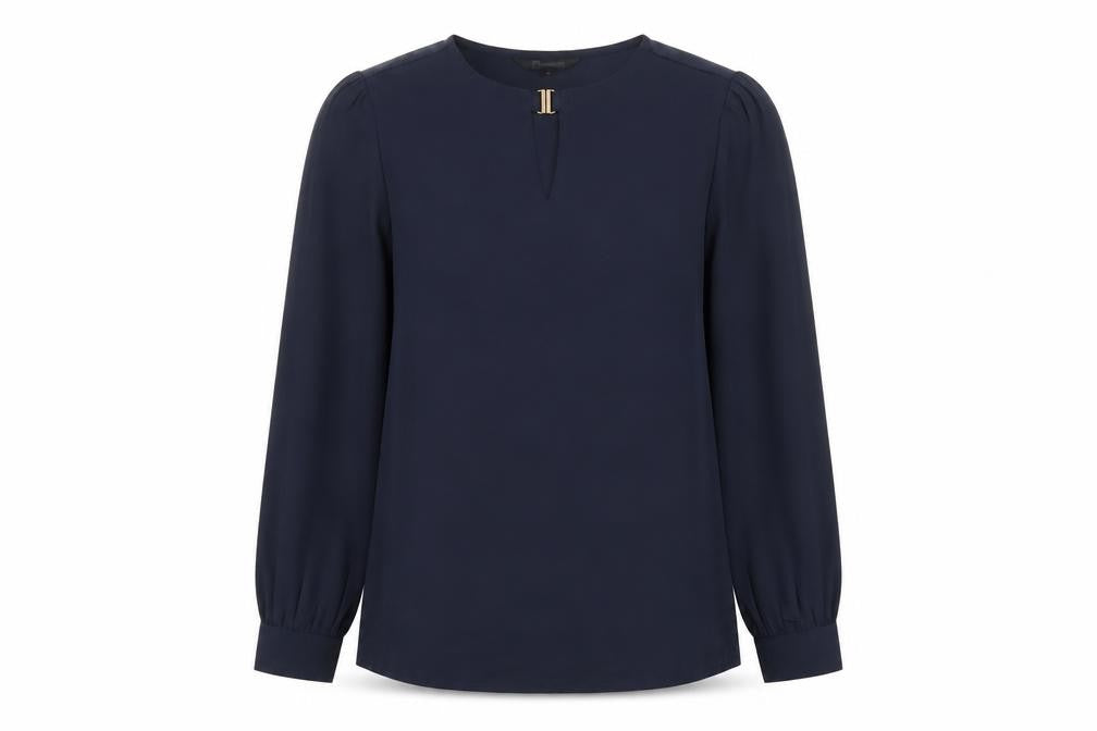 Womens UK Size S Annabelle Blue Basic T-Shirt
