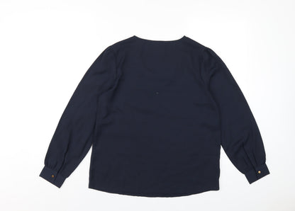 Womens UK Size S Annabelle Blue Basic T-Shirt