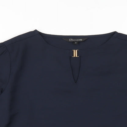 Womens UK Size S Annabelle Blue Basic T-Shirt