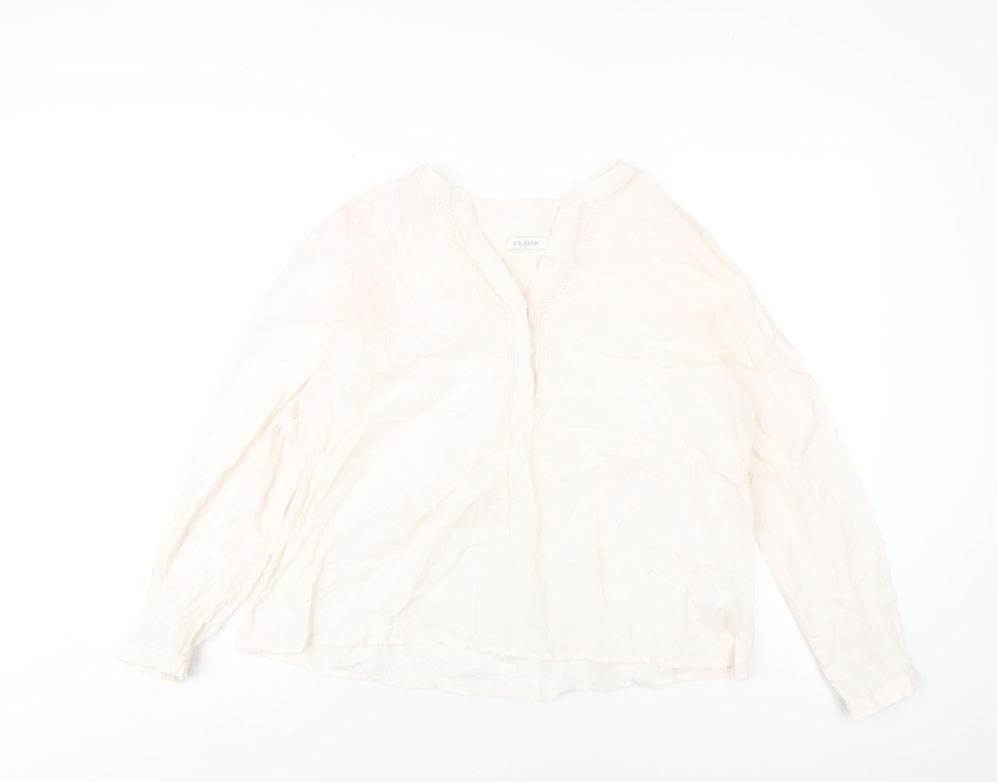 Womens UK Size 12 Classic Beige Basic T-Shirt