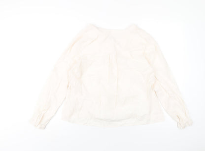 Womens UK Size 12 Classic Beige Basic T-Shirt