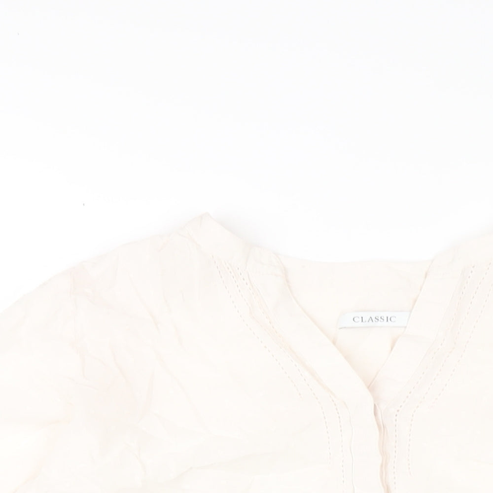 Womens UK Size 12 Classic Beige Basic T-Shirt