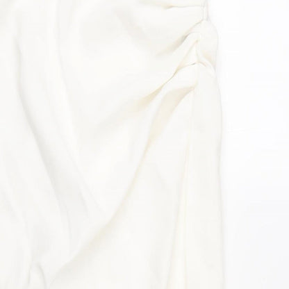 Zara Womens White Polyester A-Line Skirt Size XS Zip