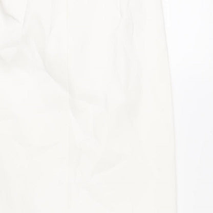 Zara Womens White Polyester A-Line Skirt Size XS Zip