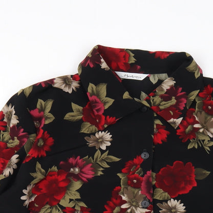 Womens UK Size 16 Berkertex Black Basic Button-Up
